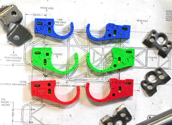 Roll Cage Builder Kit — 6-piece Chassis Speed Jig bundle for Dzus and Trick tab placement on common roll cage tube sizes